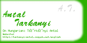 antal tarkanyi business card